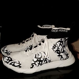 Men's Dior HOMME Black & White High-Top Trainers